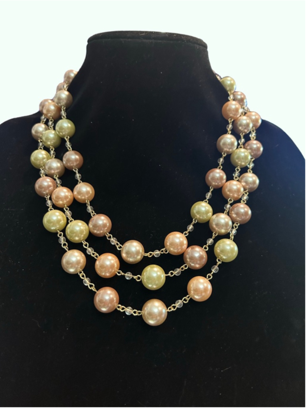 Women's Charming Charlie 16” pastel glass Pearl Necklace